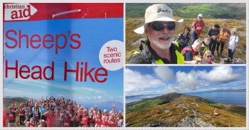Fundraisers completing the Sheep's Head Hike for Christian Aid
